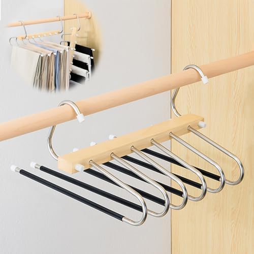 6 in 1 Grucce Pantaloni, Antiscivolo Appendiabiti per Pantaloni agici