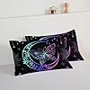 HOSIMA Butterfly Comforter Set - 3Piece with 2 Pillowcases,Black Comforter Queen Size,Boho Mandala Bedding Set for Girls Room Decor. #5