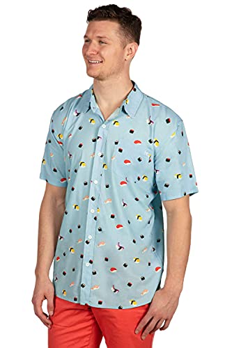 Image of Tipsy Elves Men's Hawaiian Button Down Shirt for Beach & Parties