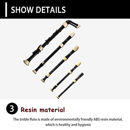 Profi Blockflöte Set 8-Loch Barock Stil mit Aufbewahrungstasche 3-teiliges Blasinstrument inklusive Reinigungsstab und Lanyard