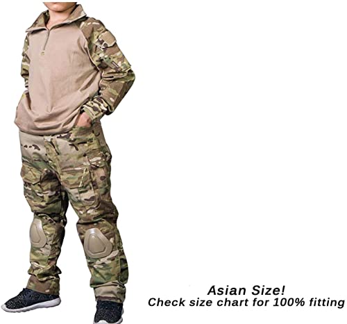 Emersongear Tactical Airsoft Kids Uniform,Boys Soldier Costume,Army Outfit Military Costume For Boys,Children Bdu Hunting Military Camouflage Combat Suit Multicam (9-10 Years) #TOP4