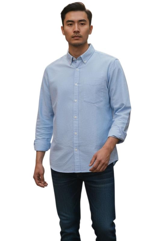 Image of Men's Khadie Cotton Full Sleeves Plain Solid Casual Shirt