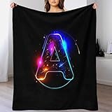 TBDUEPS Dicke Fleece-Weihnachtsdecke mit Buchstabe A für Damen und Erwachsene, Sherpa-Fleecedecke für die Familie, 100 x 130 cm