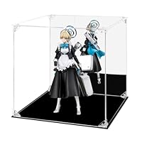 FHMIDIC Acrylic Display Case, Clear Model Display Case with Mirrored Back, Dustproof Showcase Alternative Glass Display Case for Collectibles, Models, Figures, Lego, Toys