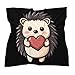 Hedgehog Holding A Heart Silk Like Head Scarf for Women Bandana for Hair Wrapping Fashion Accessory Square Hair Scarves 18