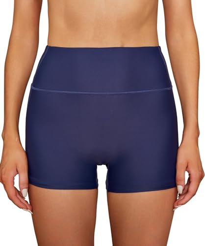 Pantalones cortos de natación para mujer con control de abdomen y cintura alta modeladora para playa