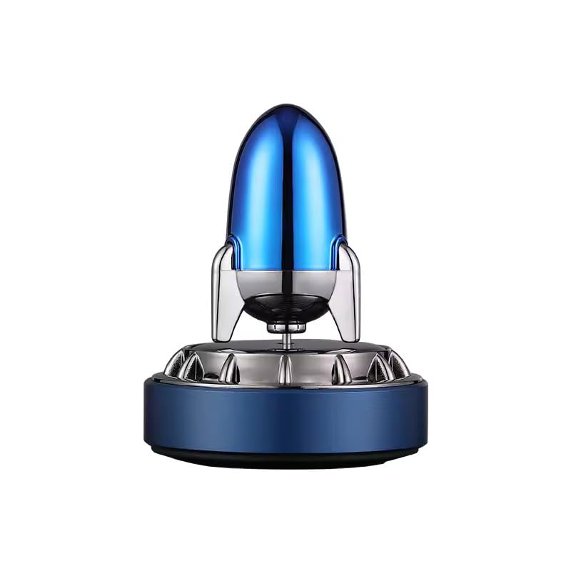 Fyuri Rocket Solar-Powered Alloy Air Freshener with Aromatherapy Perfume Diffuser and 360° Rotation Solar car Perfume for Dashboard Decoration Items air Diffuser car Spray Perfume