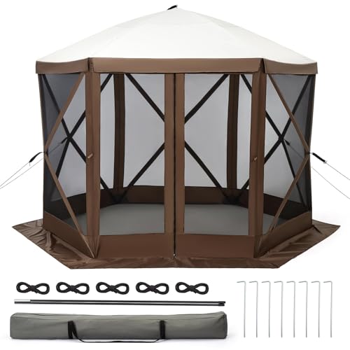 IDEALHOUSE 12x12 ft 6-Sided Pop Up Gazebo Tent, Waterproof UV
