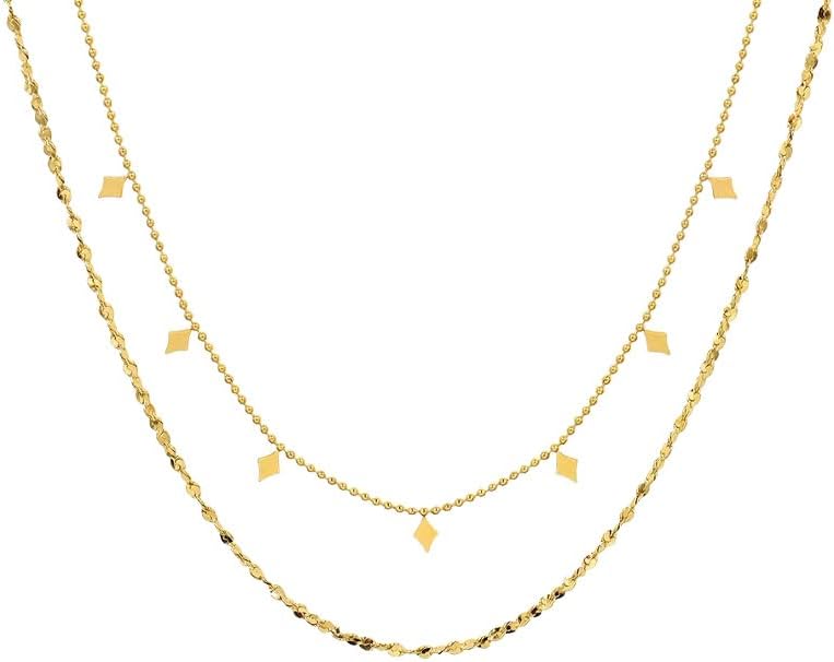 Layered gold Chain necklace, 18K Gold Plated Necklace Set For Women Gift Trendy - Image 3