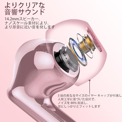 イヤホン bluetooth ワイヤレスイヤホン【2025最新ブルートゥースイヤホン】Bluetooth5.4 ENC通話ノイズキャンセリング 接続瞬時 タッチ操作 HiFi音質 iphone イヤフォン 自動ペアリング 最大40時間再生 超快適設計 LEDディスプレイ Type-C 急速充電 IPX7防水 小型/軽量 Android/Pad適用 スポーツ/WEB会議/通勤/通学