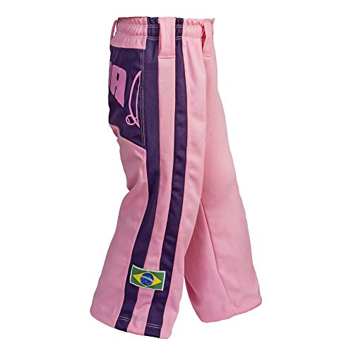 Image of JL Sport Authentic Brazilian Capoeira Martial Arts Pants - Girls /Children's (Pink with Berimbau Print Along The Backside)