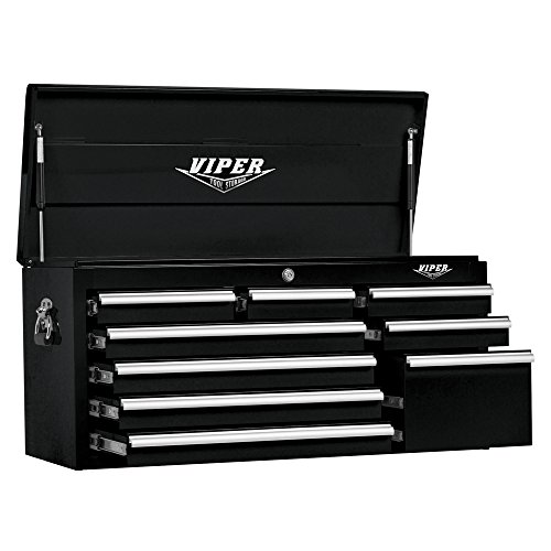 Viper Tool Storage V4109BLC 41-Inch 9-Drawer 18G Steel Tool Chest, Black