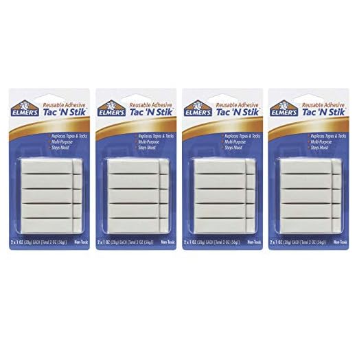 Elmer's Tac 'N Stik Reusable Adhesive, 2 Cards oer Set - 4 Sets Total