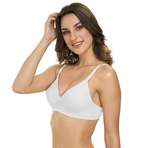 Image of Tweens - Heavily Padded Semi Push-Up Bra - Polyamide Fabric - 3 /4th Coverage, Wireless, Multiway Straps, Seamless - Everyday T-Shirt Bra