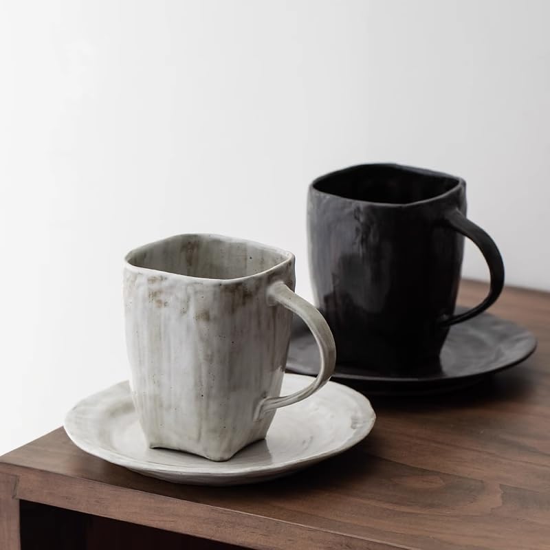 Pottery Coffee Mug Retro Water Tea Cup-Black1