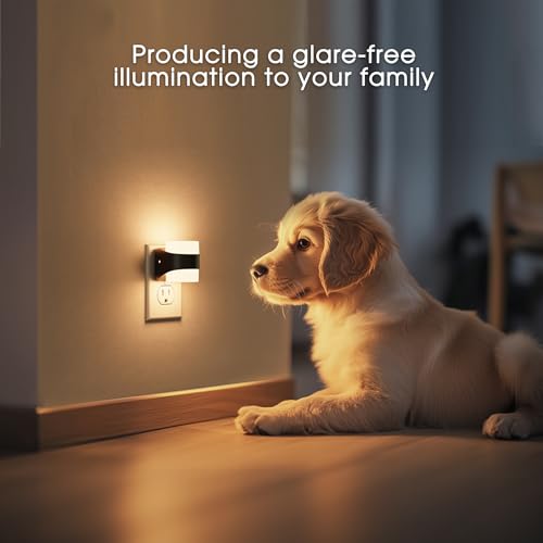 Image of L LOHAS LED Colored Night Lights Plug into Wall, 3 Brightness Level, 1W Low Power Nightlight with Auto On /Off Sensor, Ideal for Living Room, Bathroom, Bedroom, Kids Room, 2 Pack
