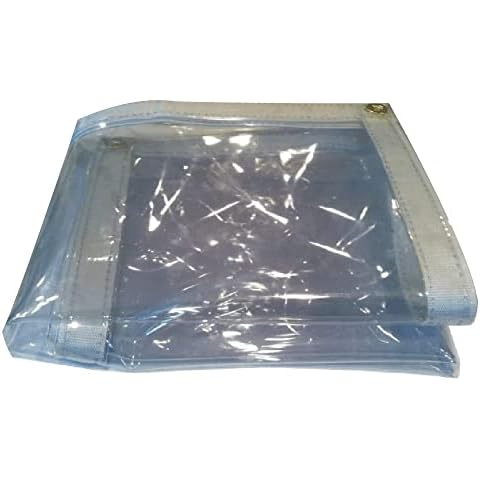 Tarps Now Marine Grade Clear Vinyl Tarp, (8' x 10') with Brass Grommets - Waterproof Heavy Duty Tarp Canopy Sheet Cover Multi Purpose Tarpaulin for Indoor and Outdoor - 18 oz, 20 Mil Cover