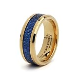 [silver KYASYA]タングステン ドラゴン リング メンズ 指輪 ゴールド 18K IP ブルー お洒落 オリジナル 男性 金属アレルギー対応(17号)