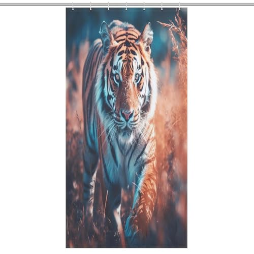 Rideau de douche tigre en tissu polyester pour éviter les fuites d'eau - 7