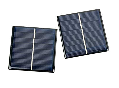 5v 100ma 0.5w 70 x 70mm Mini epoxy Solar Panel photovoltaic polycrystalline DIY Cell Charger (Pack of-2)-Blue