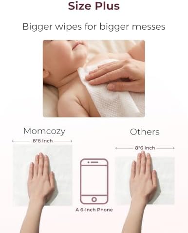 Momcozy Baby Wipes, Unscented & Hypoallergenic, Gentle for Sensitive Skin - 3
