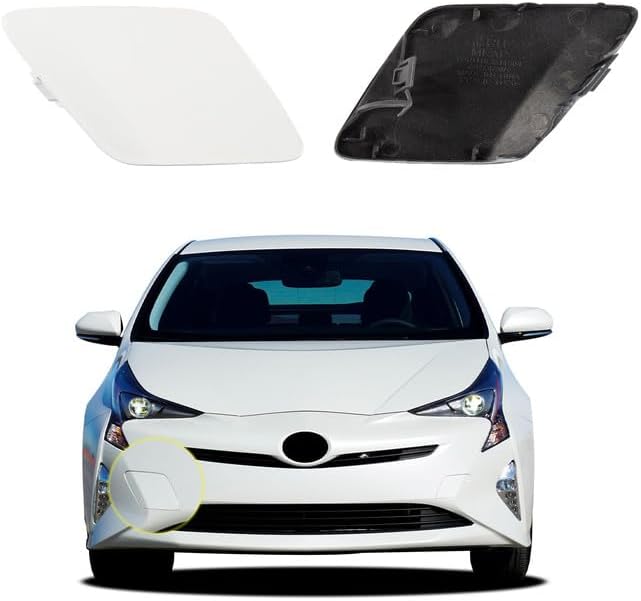 Car Front Bumper Tow Hook Cover Compatible with Toyota Prius 2016 2017 2018 Trailer Cover Cap 52128-47070 52127-47907 Small Lid Towing Eye Cap Silver