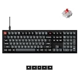 Keychron V6 8K Full Size Wired Mechanical Keyboard with Programmable Knob, 8000 Hz Polling Rate, OSA PBT Keycaps, Hot-swappable Super Red Switchs, RGB Backlit for Mac Windows Linux