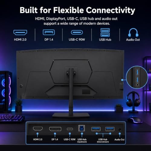 Image of Deco Gear 40 inch Ultrawide Curved Monitor, 5120x2160, 5K2K, 21:9 75Hz 1ms MPRT