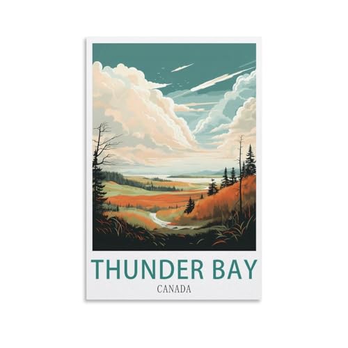 Poster vintage Thunder Bay Canada souvenir de voyage et évasion murale pour chambre