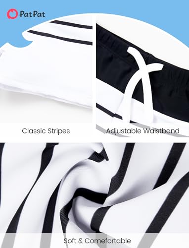 Image of PATPAT Family Matching Swimsuits: Mommy and Me One Shoulder Colorblock Bathing Suits One Piece Swimwear Sets