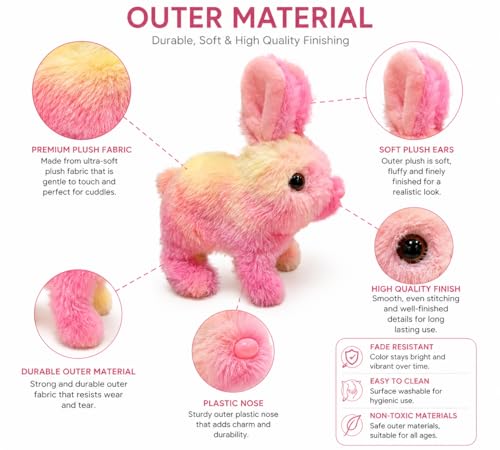 Image of Rabbit Interactive Electronic Pet Plush Bunny Toy with Sounds | Educational Interactive Bunny Rabbit Toy for Baby Kids | Animated Walking Wiggle Ears Twitch Nose Gift for Birthday.