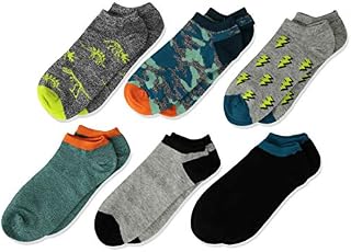 Stride Rite Boys' Little 6-Pack No Show, Henry Wardrobe Aqua, Sock: 7-8.5 /