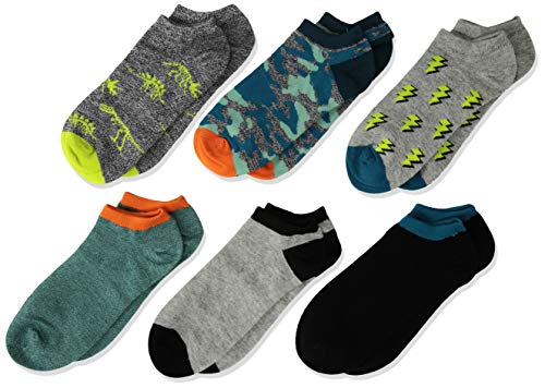 Stride Rite Boys' Little 6-Pack No Show, Henry Wardrobe Aqua, Sock: 7-8.5 /