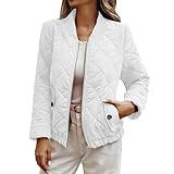 RLEHJN Steppjacke Damen Leicht Ohne Kapuze Bomberjacke Reißverschluss Übergangsjacke Lightweight Steppmantel Warm Pilotenjacke Herbst Winter Jacke Langarm Daunenjacke für Outdoor Wandern Reisen
