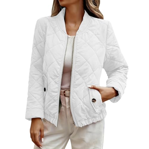 RLEHJN Steppjacke Damen Leicht Ohne Kapuze Bomberjacke Reißverschluss Übergangsjacke Lightweight Steppmantel Warm Pilotenjacke Herbst Winter Jacke Langarm Daunenjacke für Outdoor Wandern Reisen RLEHJN Steppjacke Damen Leicht Ohne Kapuze Bomberjacke Reißverschluss Übergangsjacke Lightweight Steppmantel Warm Pilotenjacke Herbst Winter Jacke Langarm Daunenjacke für Outdoor Wandern Reisen