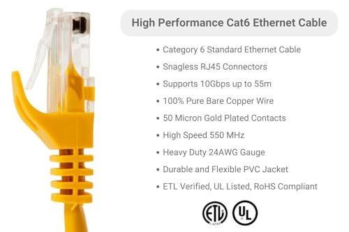 Cable Ethernet CablesAndKits UTP Cat 6 3 pies amarillo miniatura 2