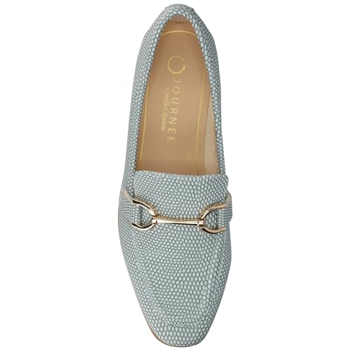 Image of Journee Womens Mizza Loafer Slip On Square Toe Dress Flats