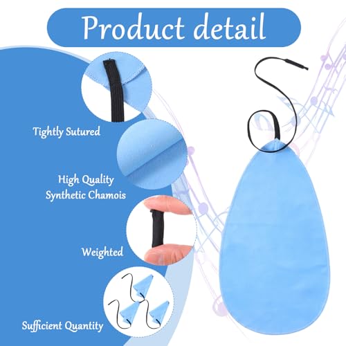 image for Larrel 3PCS Saxophone Cleaning Cloth, Blue Saxophone Cleaning Kit, Cla