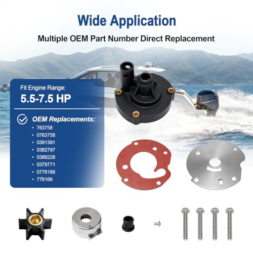Image of MARKGOO Water Pump Repair Kit 763758 for OMC Johnson Evinrude 5.5 6 7.5 HP