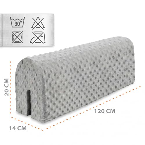 Miniatura 2 de Totsy Baby Chichoneras Cuna Parachoques Cunas Bebe 120 Cm - Protector Anti Caida Y Golpe Espuma De Barrera Seguridad Niños Y Niñas Para Cama Protection De Valla Y Borde Infantil Gris Claro