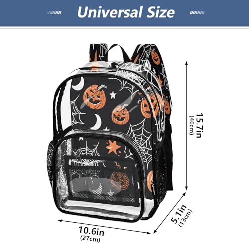 Clear Backpack for School Spider Web Moon Pattern Transparent Bookbag for Girls See Through PVC Boy Backpacks4