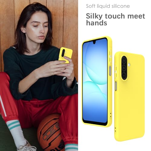 Image of YATWIN Silicone Case for Samsung Galaxy A17 4g /5g, Soft-Touch, Shockproof, DustProof, Antiskid Phone Cover for Samsung Galaxy A17 4g /5g - Yellow