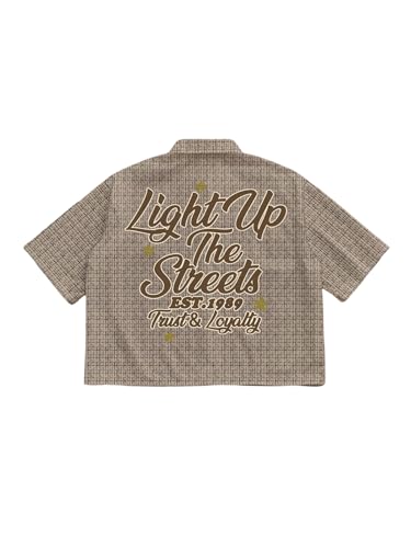 SOLY HUX Men's Retro Plaid Graphic Button Down Shirts Short Sleeve Summer Tops Streetwear