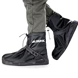 MLUUHK Waterproof Boot Covers, Reusable Rain Shoe Covers Non-Slip Waterproof Shoes Boots for Outdoor Cycling Camping Fishing Travel (Black, XL)