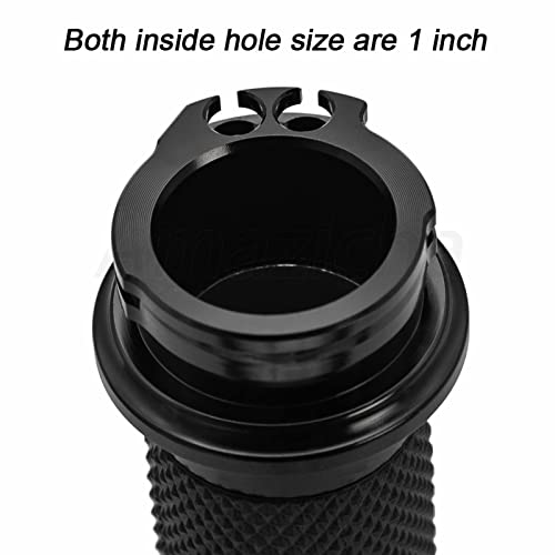 Amazicha Black 1” Motorcycle Hand Grips Handlebar Grips Compatible For Harley Sportster Touring Honda Kawasaki Suzuki Yamaha Bobber Chopper #TOP2