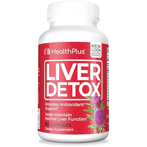 Health Plus, Liver Detox, Natural Herbal Liver Support & Detox Supplement with Milk Thistle, Dandelion and Turmeric Root, 60 capsules Cover