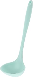 Silicone Soup Ladle Large Non-scratch Deep Serving Spoon with Ergonomic Anti-slip Handle for Cooking Soup Sauce Stew Gravy Heat Resistant Kitchen Utensil for Home and Random Color