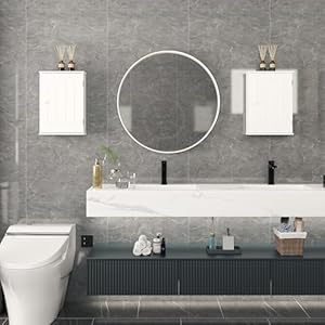 Small Bathroom Medicine Cabinet with DoorsOver The Toilet Storage Cabinet with Adjustable ShelvesWall Mounted Storage Cabinet Organizer for BathroomLaundry Room