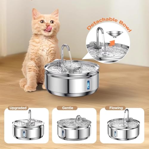 Dispensador de agua 3.2L para perros y gatos en acero inoxidable miniatura 3