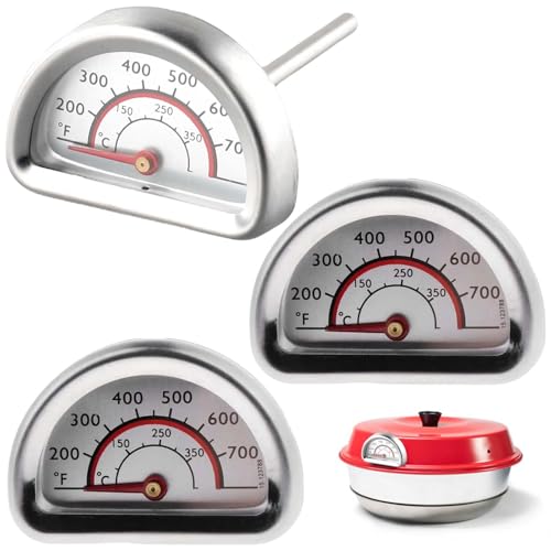 GBKDQQ Lot de 3 thermomètres pour four Omnia, 0-350 °C, acier inoxydable, thermomètre de barbecue, thermomètre de cuisine, thermomètre de four